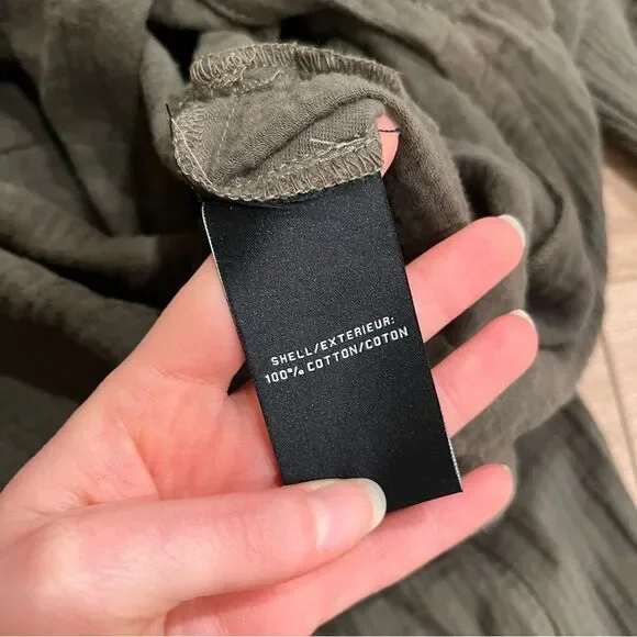 NWT 7 for All Mankind Cecelia Dress Gauzy Tiered Olive Green Midi Cotton Size S - Picture 4 of 6